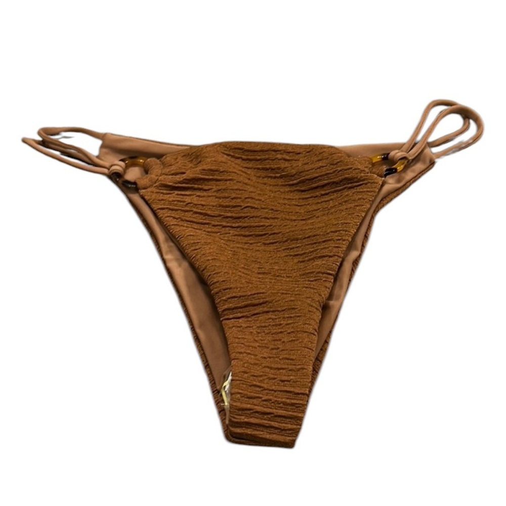 Juillet Brown Ruching Bikini Bottom